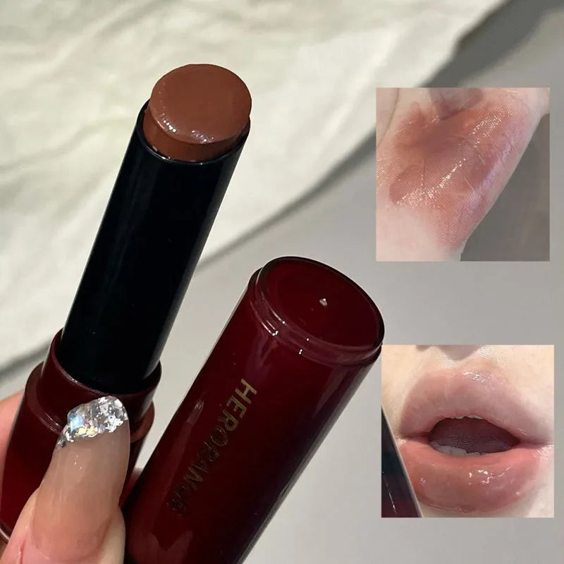 Glossy Mirror Lipstick Cherry Red Shade Moisturizing Waterproof Long