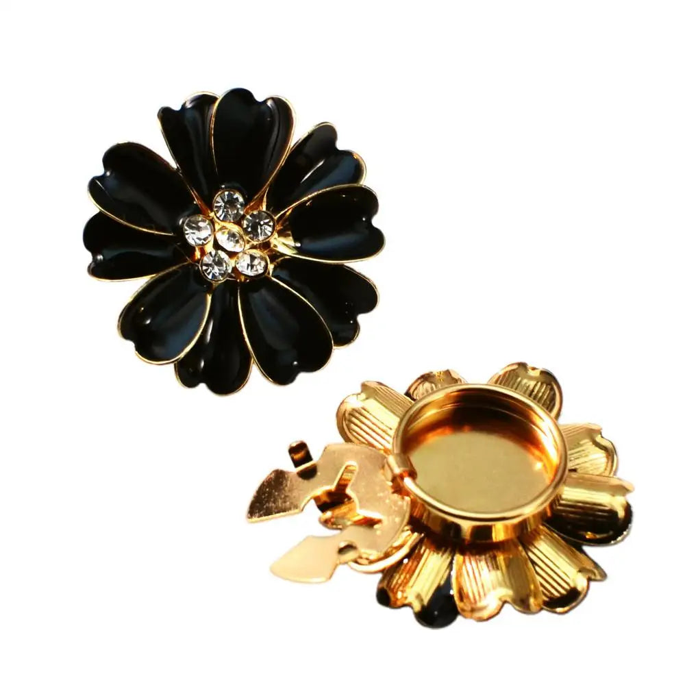 Rhinestone Flower Button Covers Decoration Jeans Dress Shirt Clothing