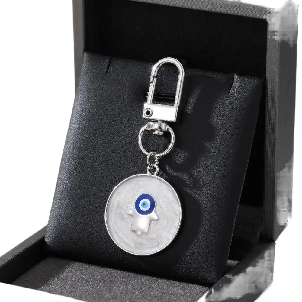 Creativity Resin Star Demon Eye Keychain Alloy Dripping Oil Turkish Zpaxo silver-palm