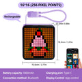 LED Pixel Display Panel Night Light Bluetooth APP Control Photo Frame Animation Display Beside Decoration Light For Room Decor Zpaxo USB Plug 16x16 Purple