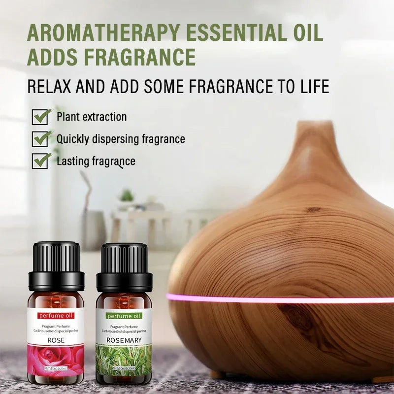 Natural Plant Essential Oil 10ml Eucalyptus Rose Freesia Gardenia Vanilla Peppermint 1PCS Aroma Essential Oil for Diffuser Zpaxo
