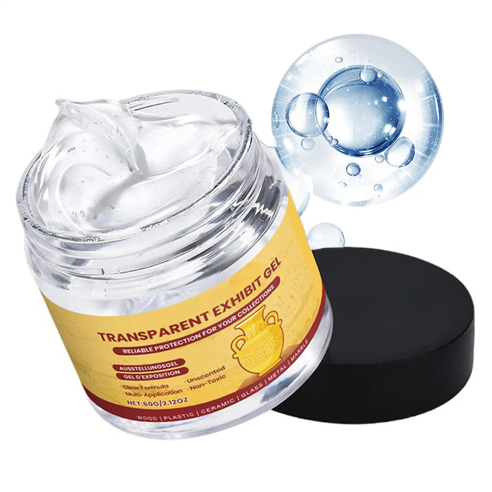 60g Museum Gel Clear Removable Museum Paste Putty Wax Removable Reusable No Residues Clear Adhesive Exhibits Putty Clear Gel Zpaxo