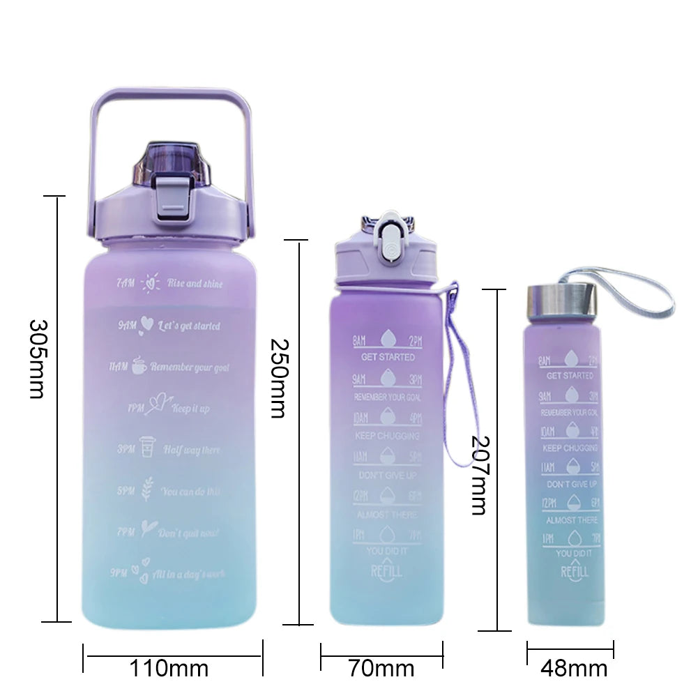 Sports Drink Bottle Frosted Gradient Outdoor Sport Water Reusable