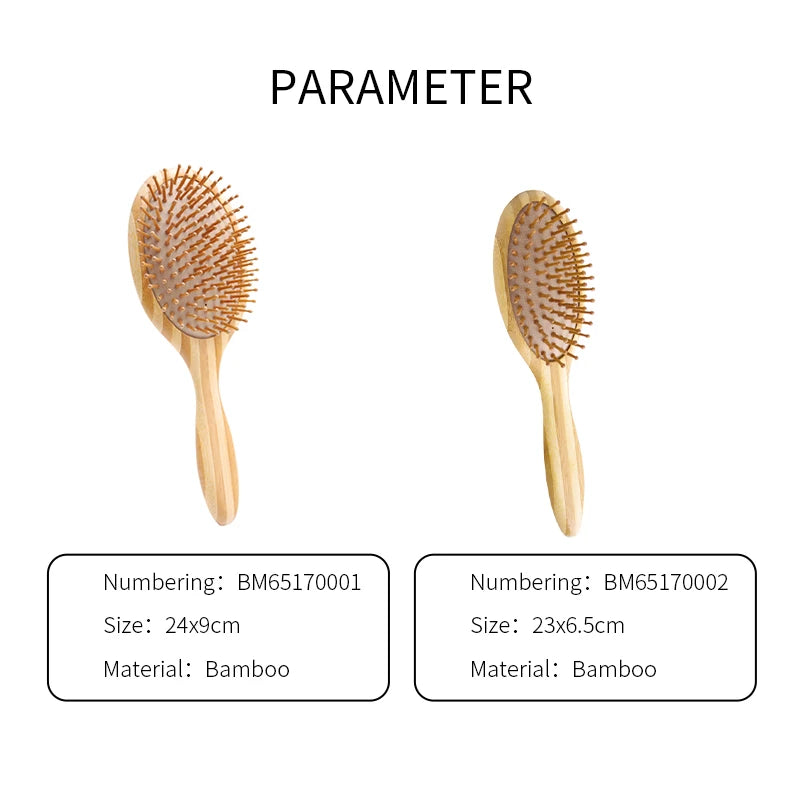 Bamboo Hair Brush Women Wood Hair Comb Wide Teeth Bamboo Airbag Massage Scalp Brush Anti-static Hair Combs for Prevent Hair Loss Zpaxo