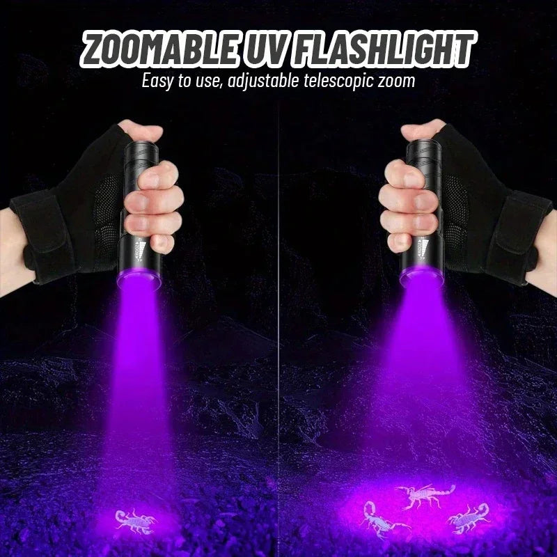 395nm UV Flashlight – Zoomable LED Black Light Torch