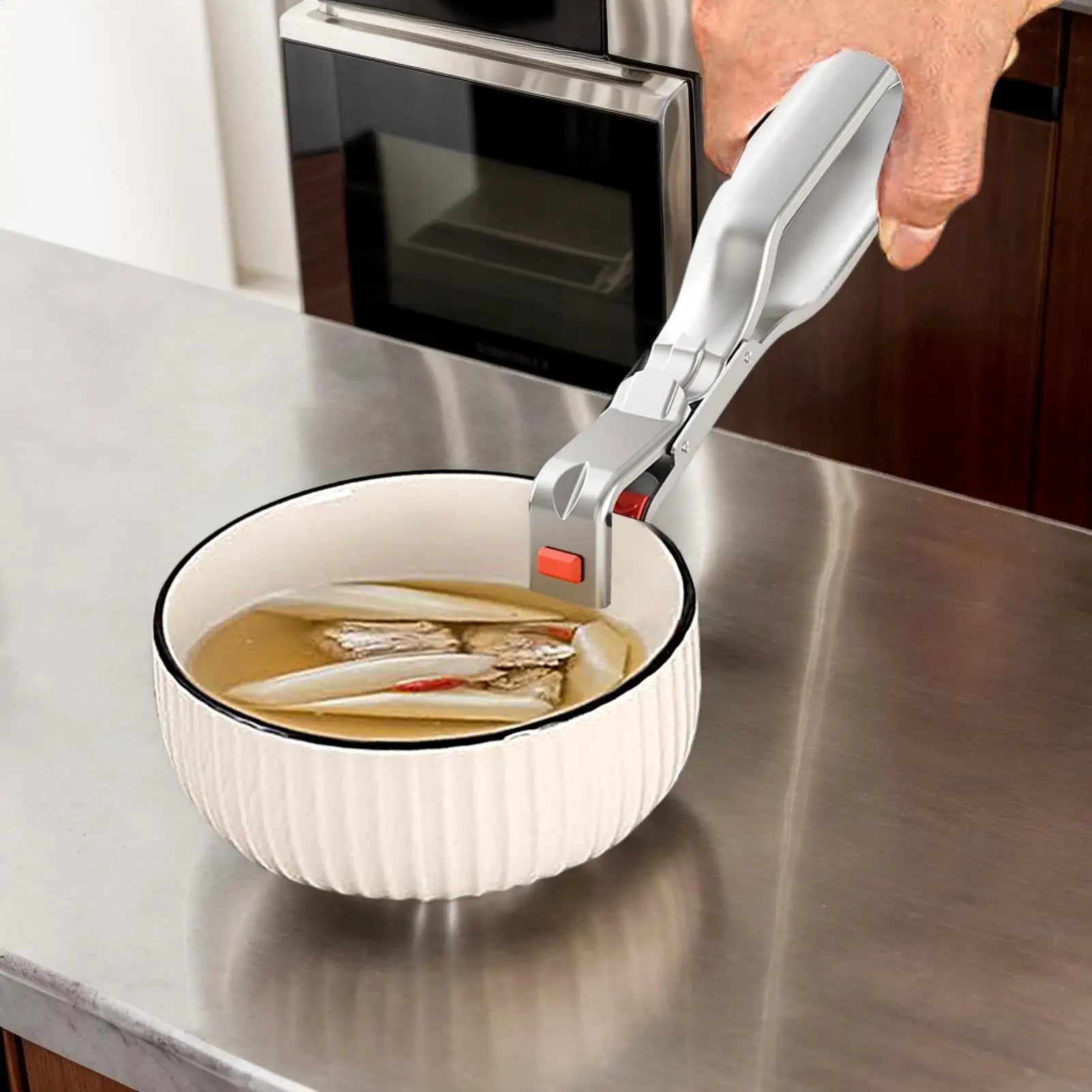 Hot Dish Plate Clip Anti-Scald Bowl Clip Gripper Ergonomic Handle Bowls Clamp Holder for Frying Pans Air Fryers Steamers Ovens Zpaxo
