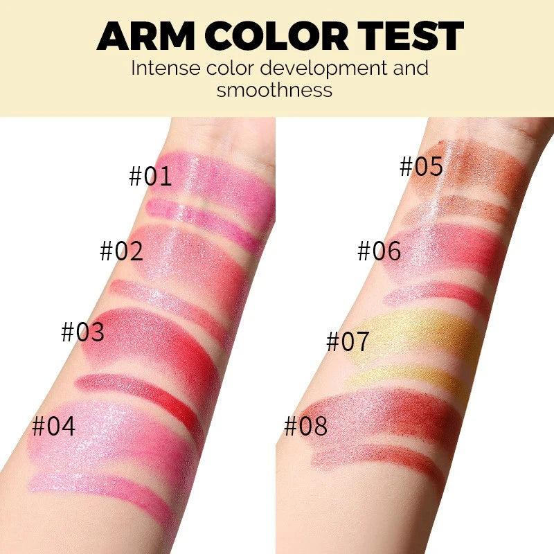 8 Colors Tapered Glitter Shiny Metallic Lipstick Pearlescent Lip Tint Lipliner Lasting Waterproof Easy Color Diamond Lipstick Zpaxo