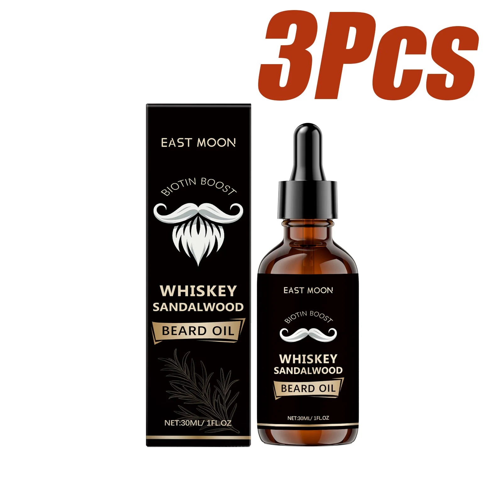 East Moon Rosemary Beard Oil for Men – Non-Greasy 30ml Beard Care Oil Zpaxo 3 x 30ml Boxed