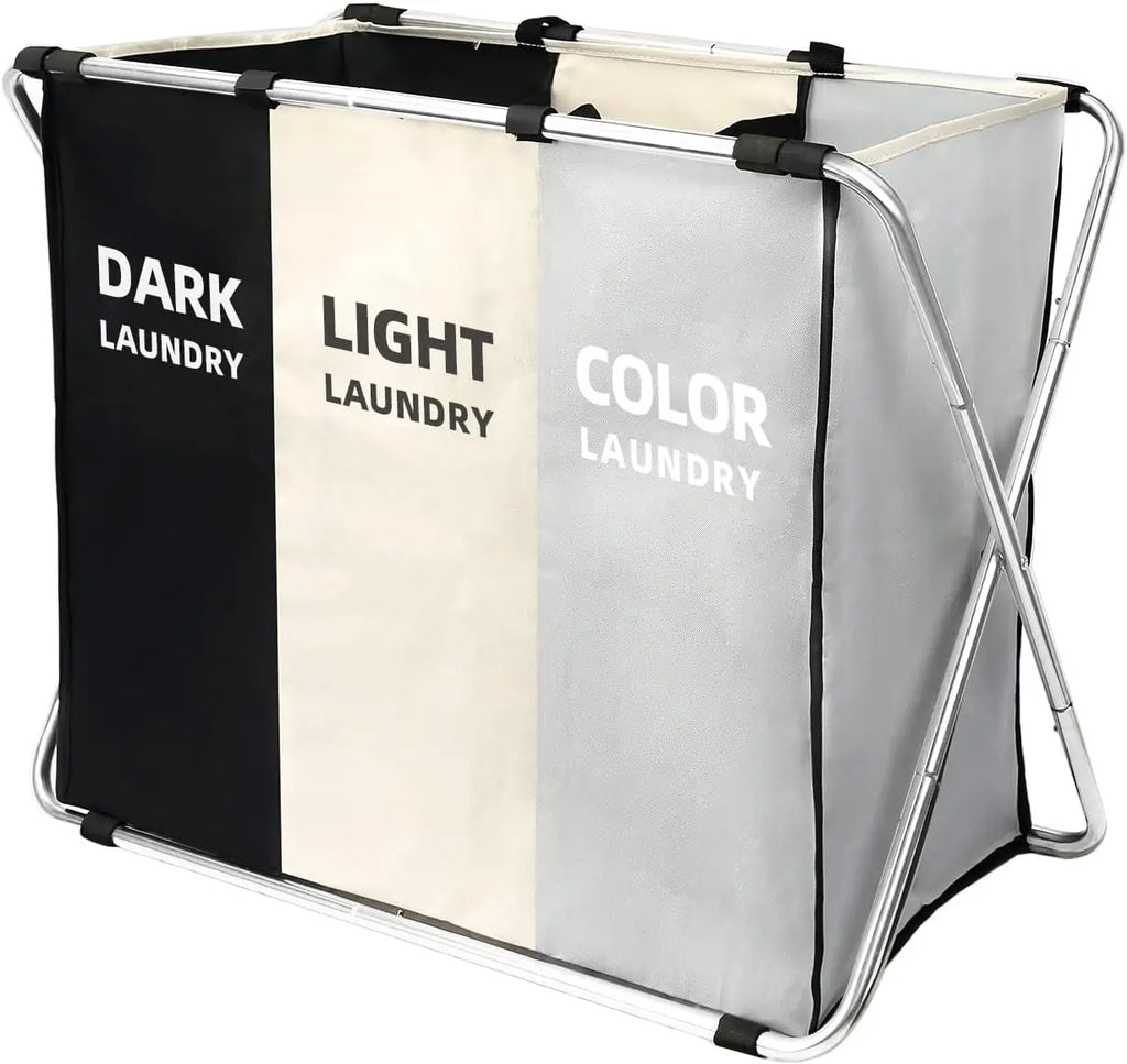 Large Laundry Basket Freestanding Hamper Collapsible Tall Clothes