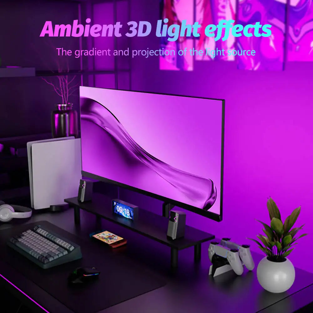 Upgraded RGBIC LED Strip Light PC Monitor Backlight Screen Color Music Sync Computer Light Bar with Dual USB Port APP Control Zpaxo