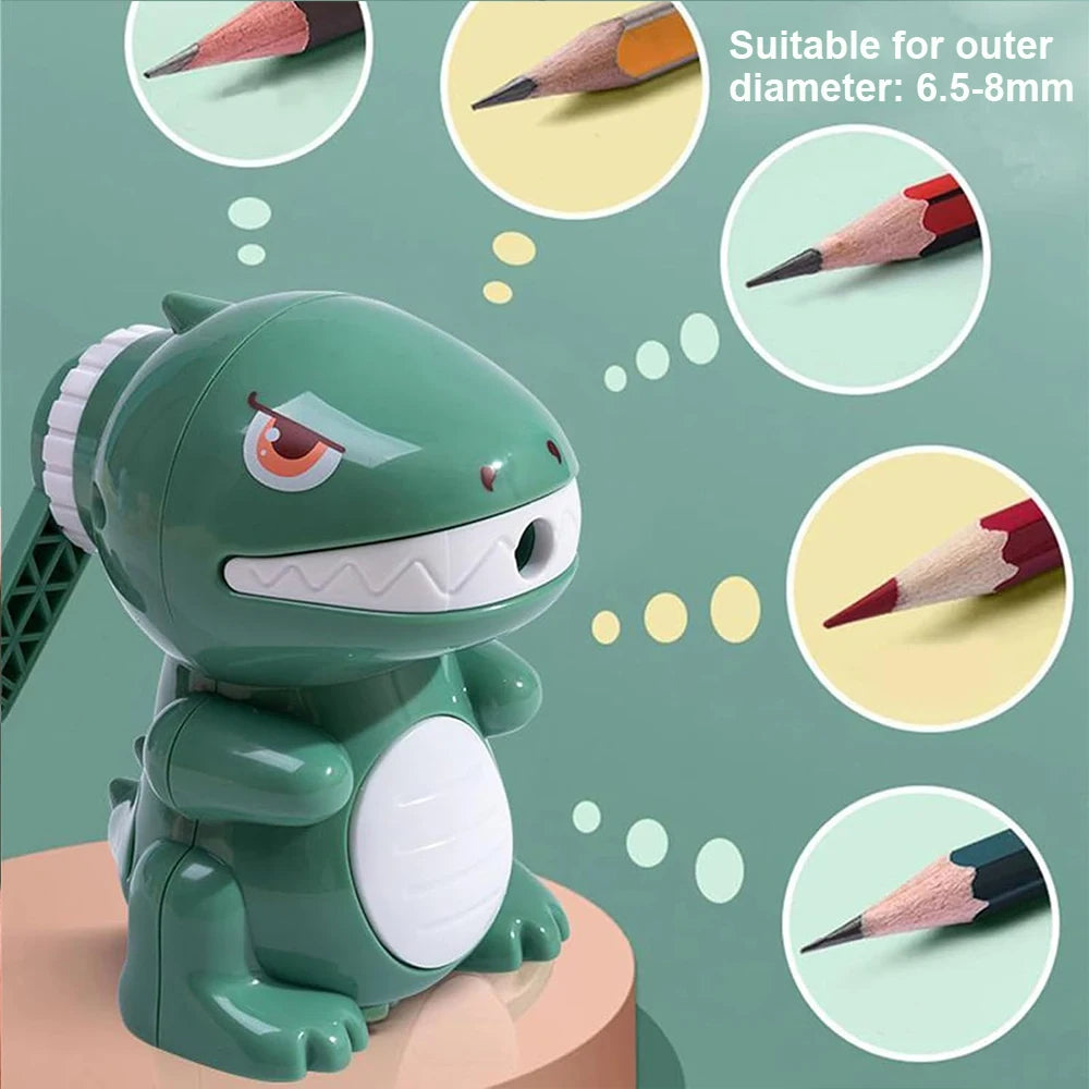 Dinosaur Pencil Sharpener Manual Cartoon Sharpener Fast Sharpening for Student Home Office School Zpaxo
