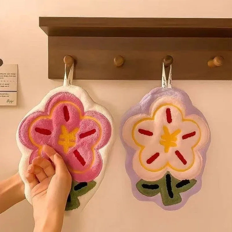 2026 Coral Velvet Flower Flower Towel Hanging Type Absorbent Quick Drying Suitable for Hanging Household, Kitchen Small Towels Zpaxo