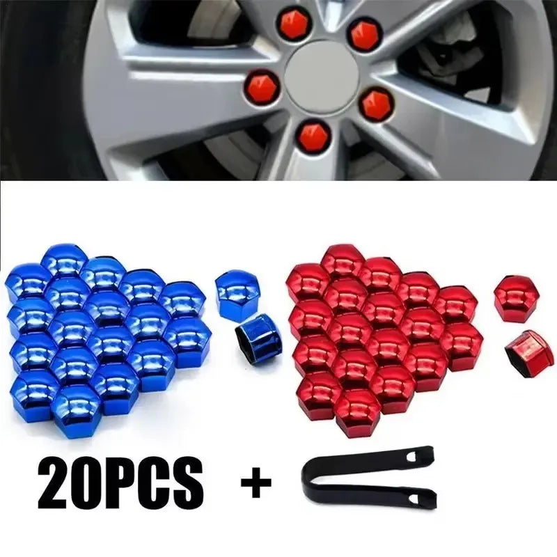 17mm Car Wheel Nut Caps – 20/40/60 Pcs Hub Bolt Covers