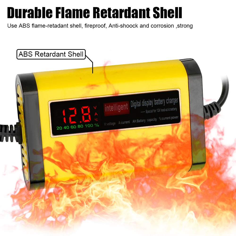 Full Automatic Car Battery Charger 3 Stages Lead Acid AGM GEL