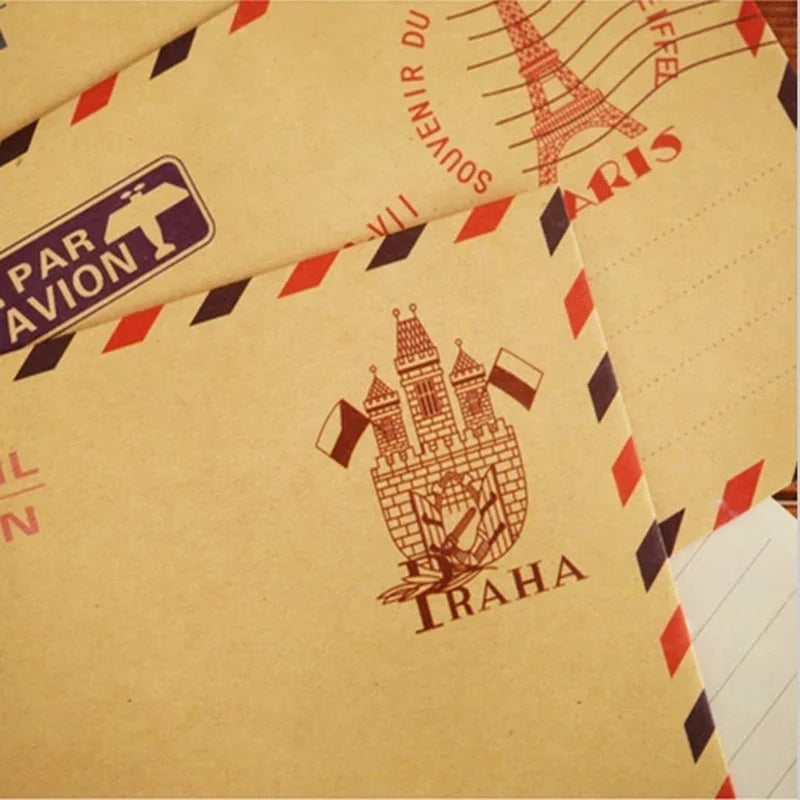 10pcs 9.7*7.5cm Retro Popular Envelope Postcard Letter Durable Kraft Stationery Storage Paper School Supplies Zpaxo