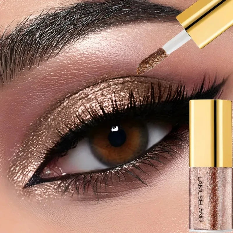 Pearly Liquid Eyeshadow Natural Smokey Silver Shimmer Glitter Diamond Zpaxo 02