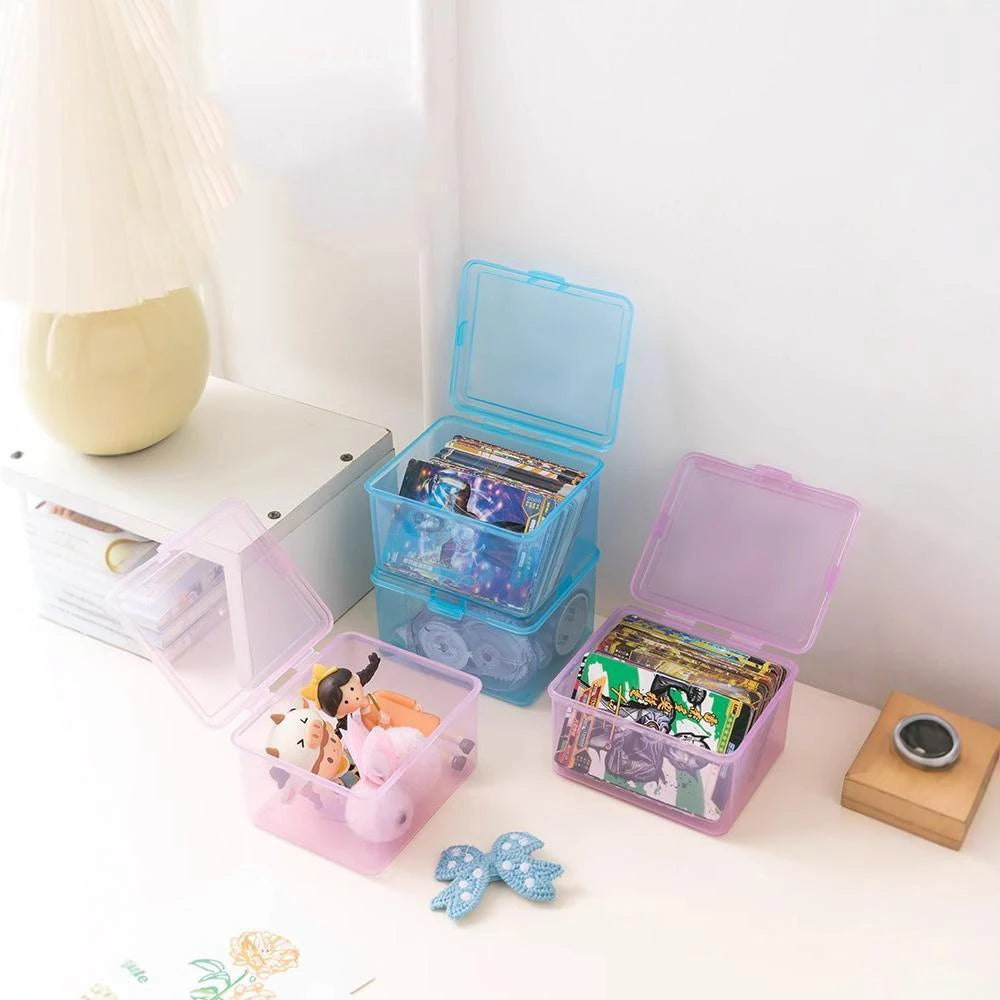 Plastic Transparent Stationery Box Desk Organization Small Card Zpaxo