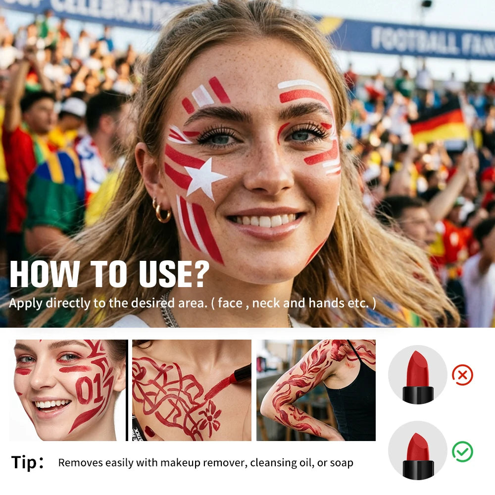 Face Body Paint Stick Eye Black Softball Football Baseball Sports Non-Toxic Hypoallergenic for Halloween SFX Makeup Cosplay Jok Zpaxo
