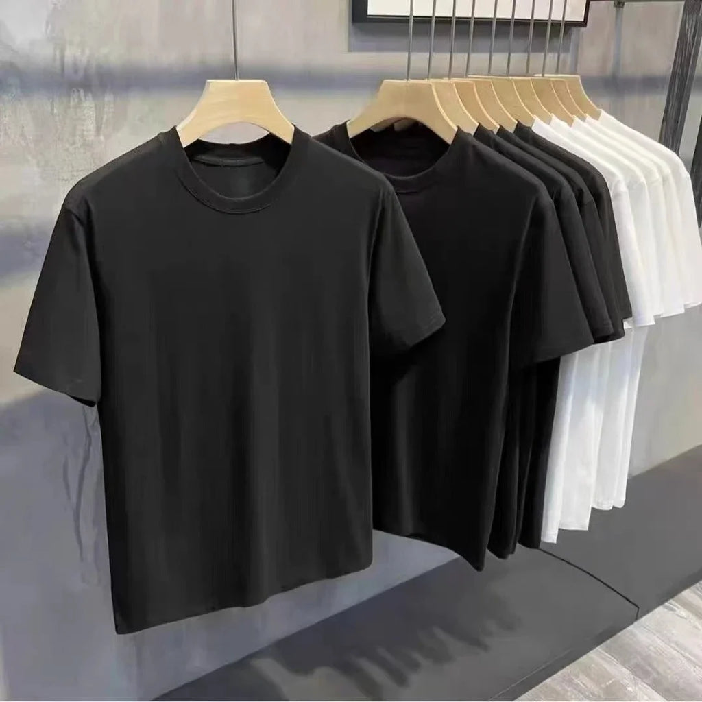Oversized Summer T Shirts for Women Men White and Black Casual Female Korean Streetwear Tees Unisex Basic Solid Young Cool Tops Zpaxo