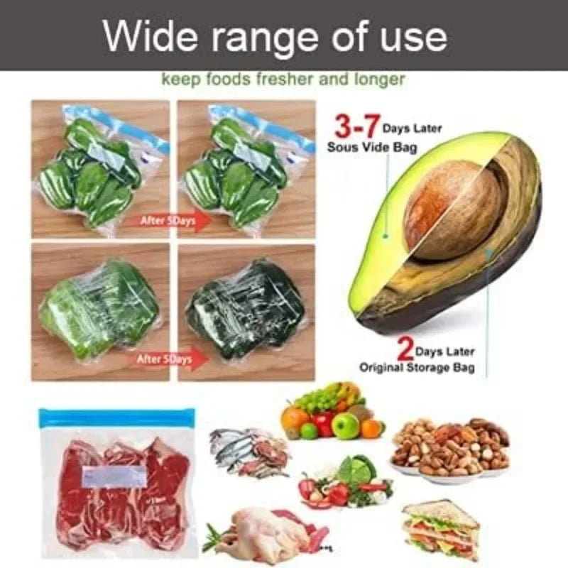 Vacuum Sealer Bags Food 3 Reusable Sous Vide Freshness Bagfood
