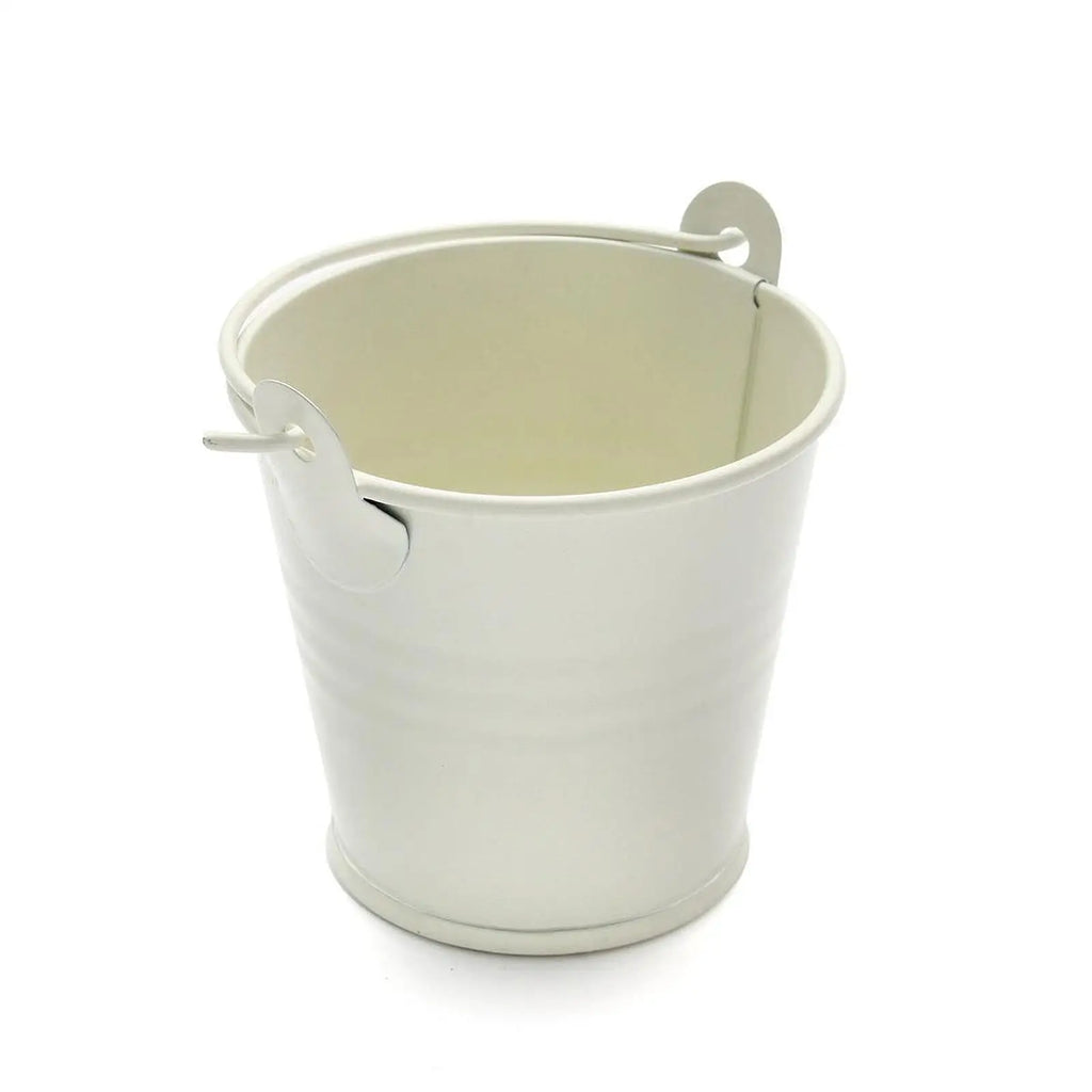 Small Metal Buckets Flower Organizing Container Handle Vases Zpaxo