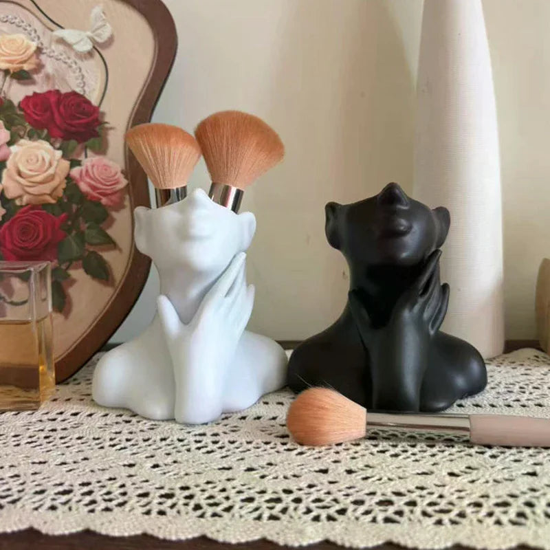 Creative Human Body Art Vase Makeup Brush And Pen Holder Multi-Functional Desk Organizer Statue Ornament Home Office Decor Zpaxo