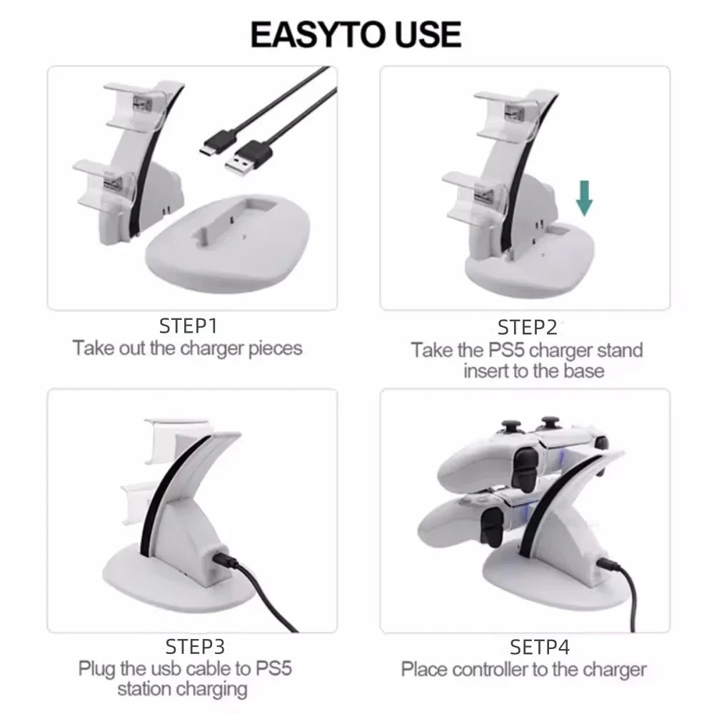 PS5 Controller Type-c Dual Sense Charging Station Dock Charger Stand Zpaxo