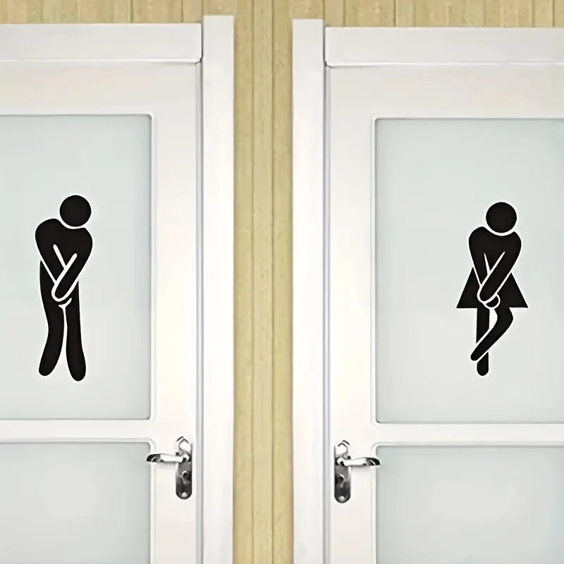 Funny Toilet Entrance Sign Decal Bathroom Door Decor Fun Wall Art