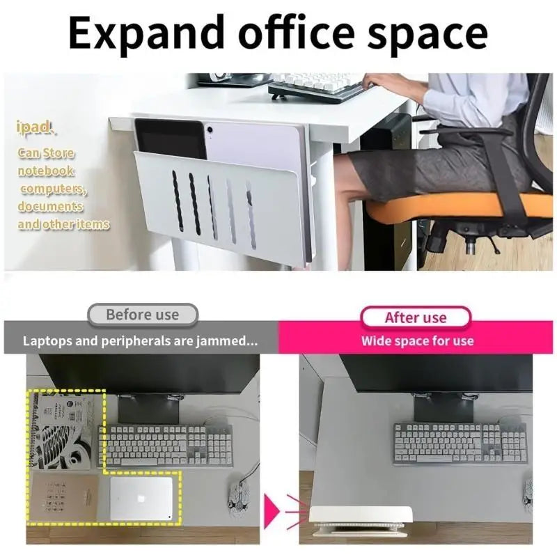 652F Aluminum Notebook Holder, Desk Hanging Laptop Organizgers, for Office Workers, Students, Gamers Office Desk Organization Zpaxo