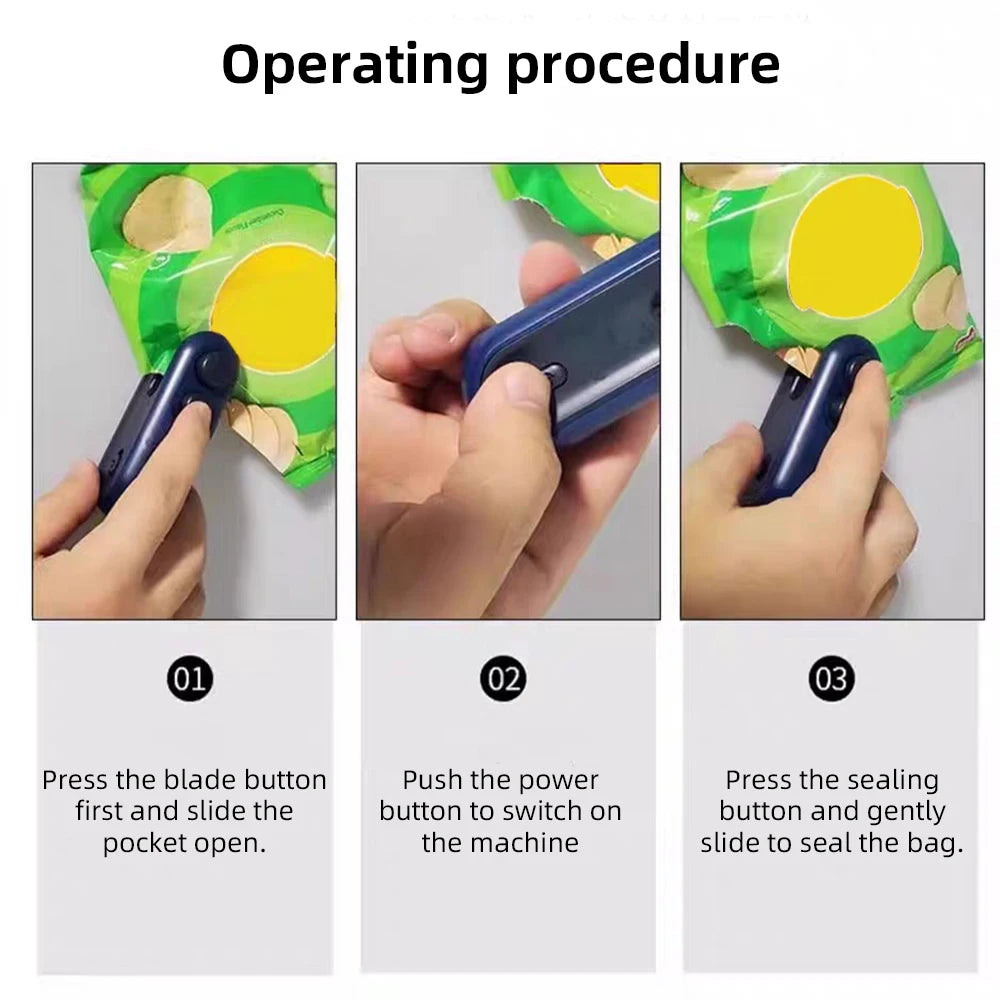 Mini Handheld Heat Bag Sealing Machine Plastic Food Package Sealer