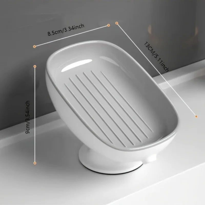 2-Pack Draining Soap Dish Holder – Suction Cup Wall Mount Soap Dish Holder Zpaxo