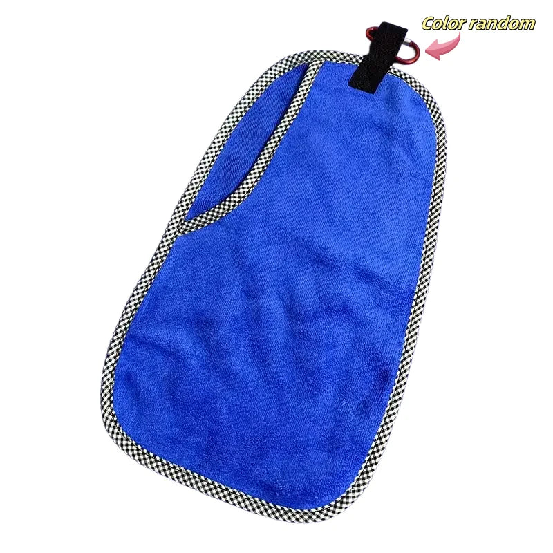 Fish Cleaning Towel Double Layer Thick Quick Dry Hand Towel with Buckle Portable Multifunctional for Fishing Gear Accessories Zpaxo Blue