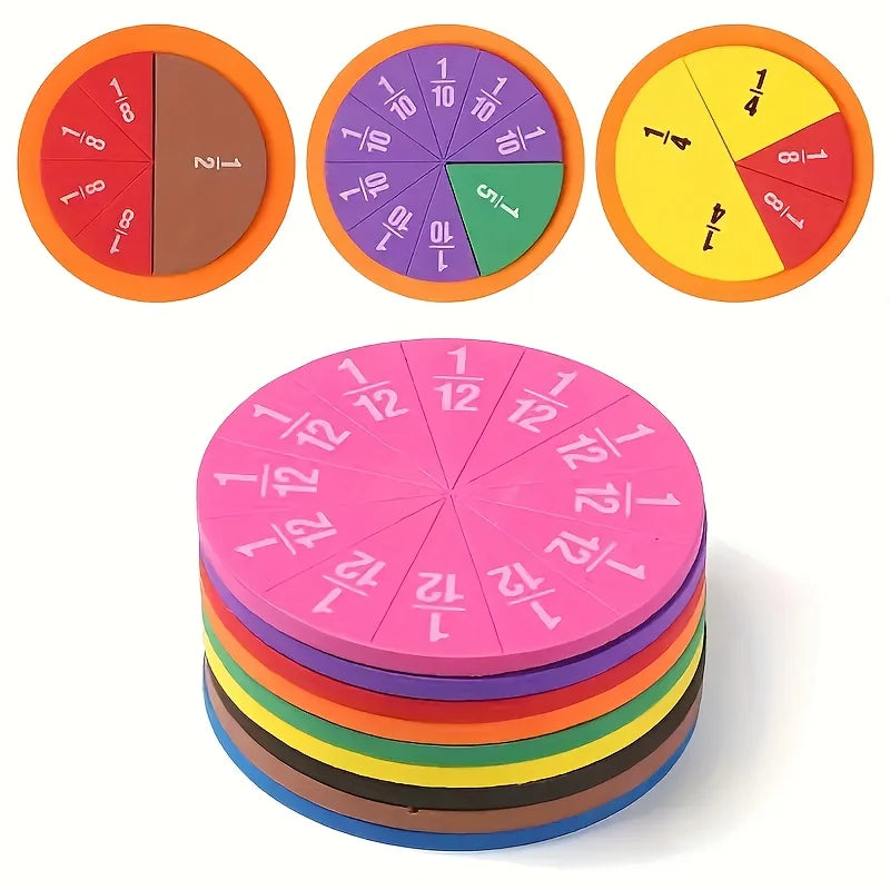 Interactive Fraction Circles Unit Fraction Manipulatives Rainbow Circle Math Fraction Games Montessori Math Toy For Children Kid Zpaxo