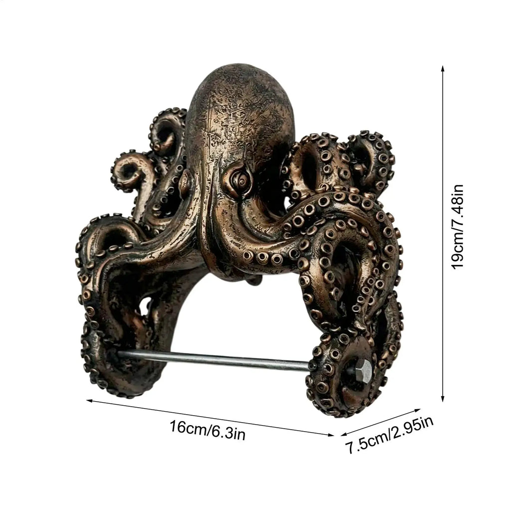 Octopus Toilet Paper Holder Cute Resin Stand Wall Mount Storage