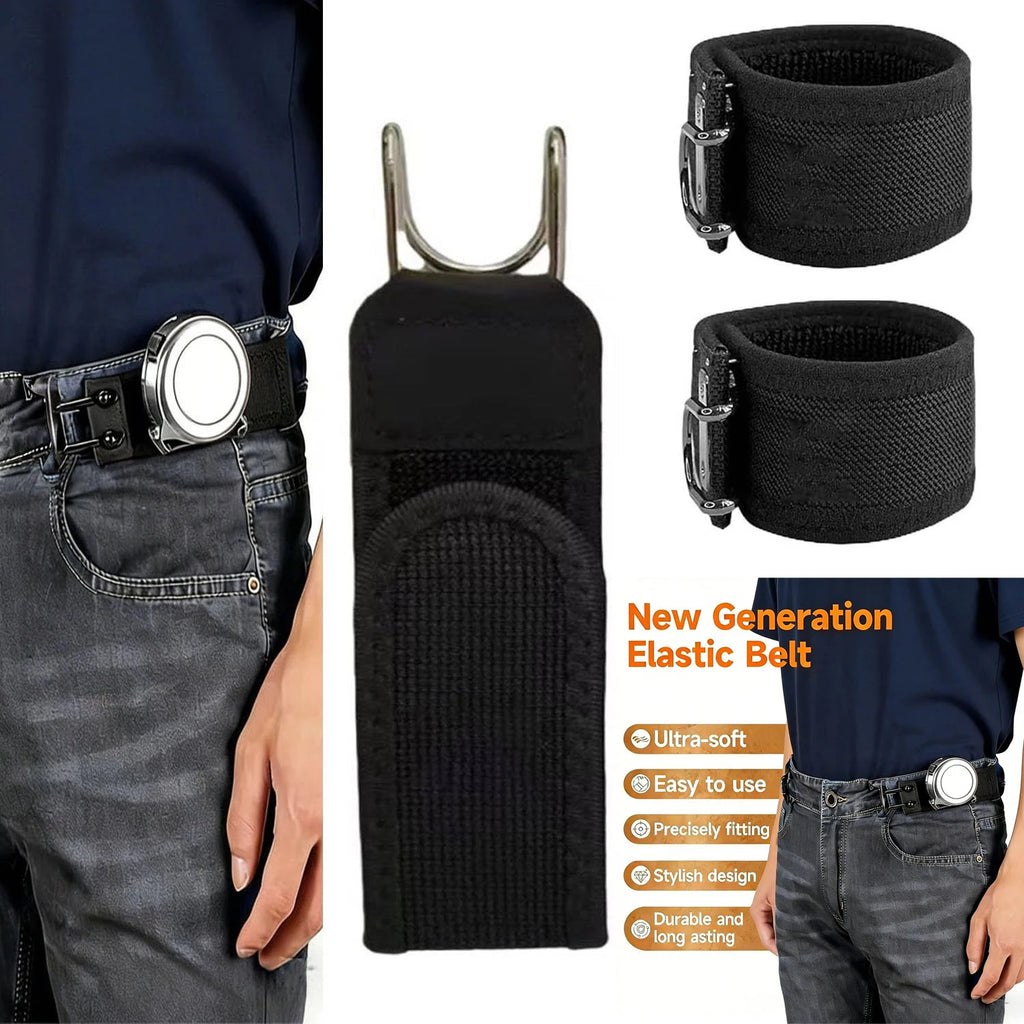 Waist Buckle Unisex Adjustable Lazy Belt Iron Hook Convenient Elastic