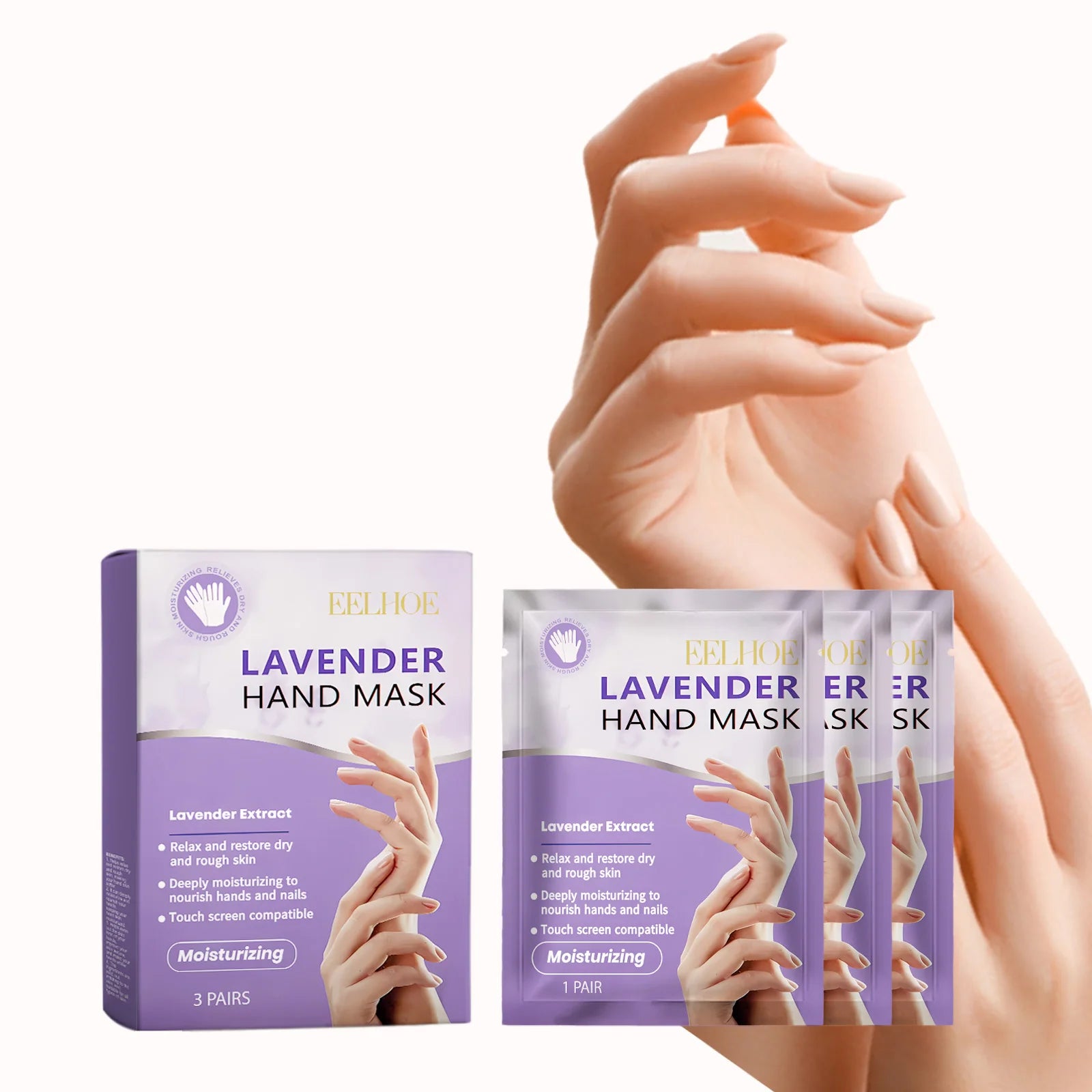 Lavender Moisturizing Hand Mask Nourishing Exfoliating Remove Dead Skin Brightening Niacinamide Hand Care for Soft Smooth Skin Zpaxo