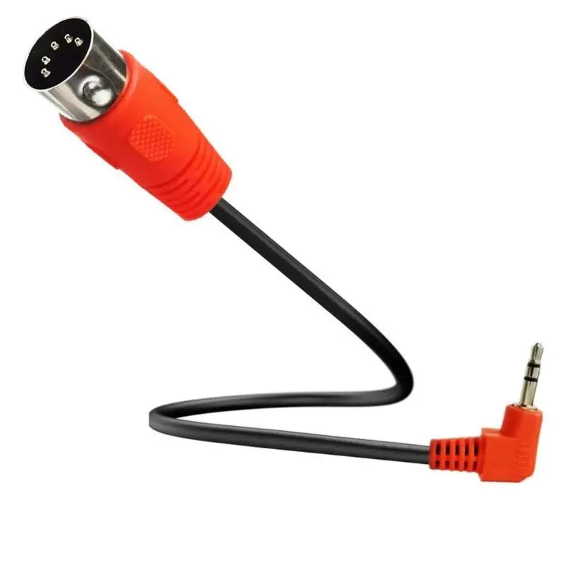 652F 90 Degree 5Pin DIN Cable 3.5mm TRS to DIN 5PIN Male Stereo Plug Adapter Cord for Sound Card and Instrument Zpaxo