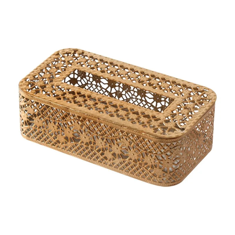 Household Nordic Style Tabletop Ironwork Tissue Box, Suitable for Living Room, Bedroom, for Storing and Dispensing Paper Tissues Zpaxo