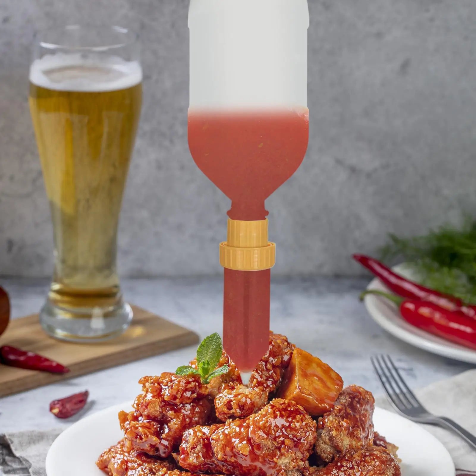 Sauce Bottle Squeezy Condiment Bottles 2.5L Large Capacity Hangable Seasoning Container for Ketchup Mayonnaise Red Sauce Jam Zpaxo