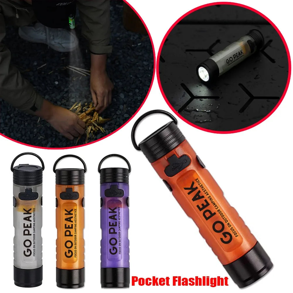 Gopeak Pocket Mini Flashlight Outdoor LED Key Clip Cap 5050 Torch Long Endurance USB Rechargeable Emergency Hiking Camping Trail Zpaxo