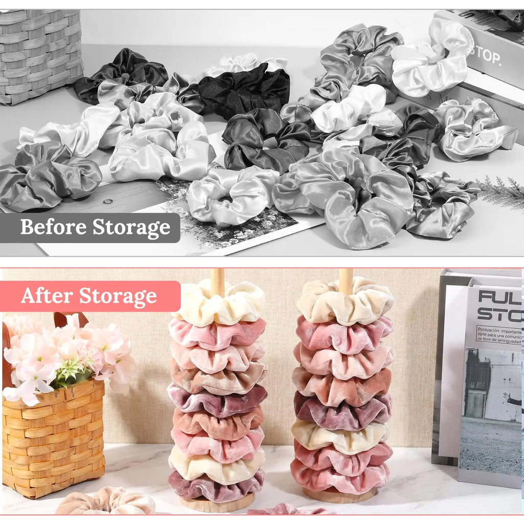 Multi-layer Solid Wood Hair Accessory Storage Rack Suitable Ties