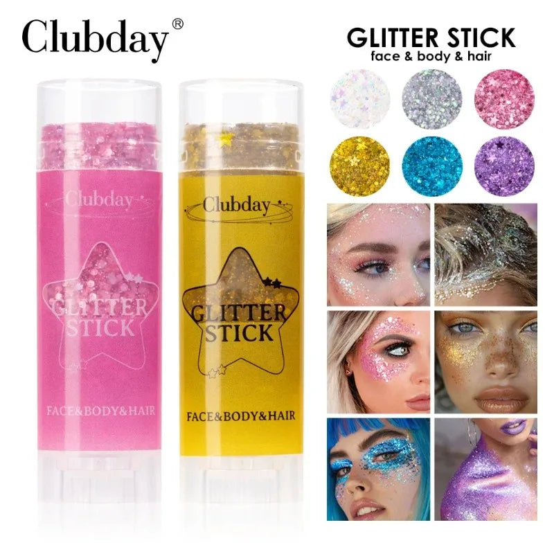 Sparkling Sequins Glitter Gel Stick Highgloss Shine Pearl White Pink