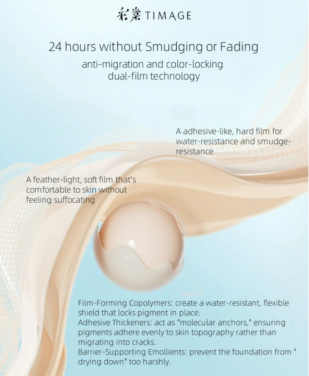 TIMAGE Foundation Concealer Round Tube Flawless Light Matte Long Zpaxo