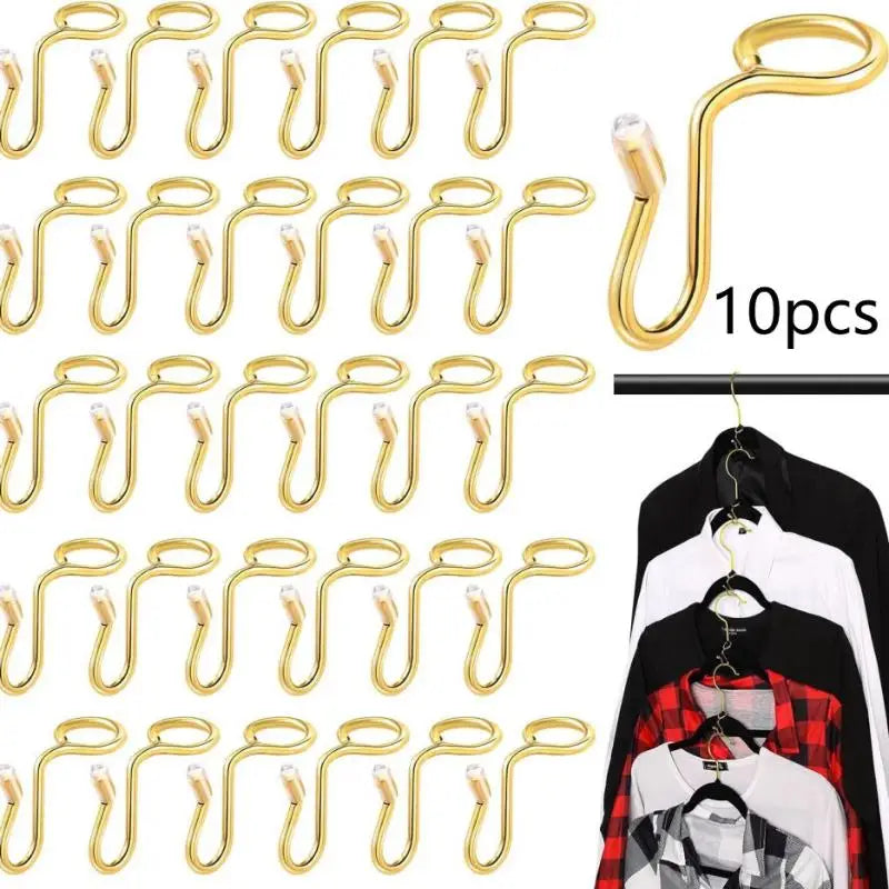 M10Pcs Hanger Connector Hooks Extender Stable Clothes Closet