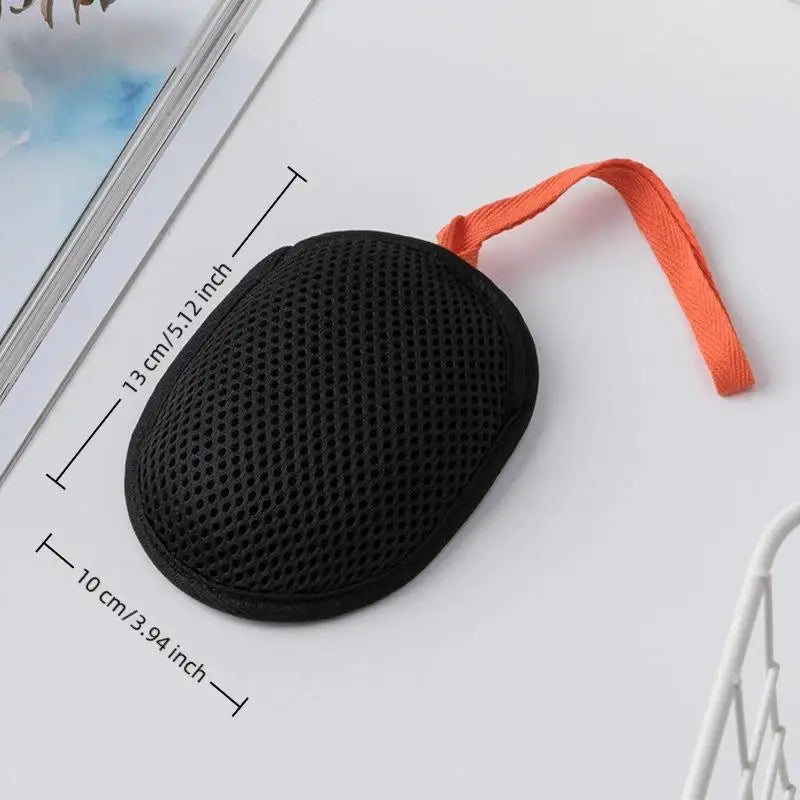 1Pcs Bath Cleansing Foaming Net Double-Sided Square/Oval Soap Bag Body Exfoliating Scrubber Sponges Bathroom Mesh Soap Pocket Zpaxo Oval Black
