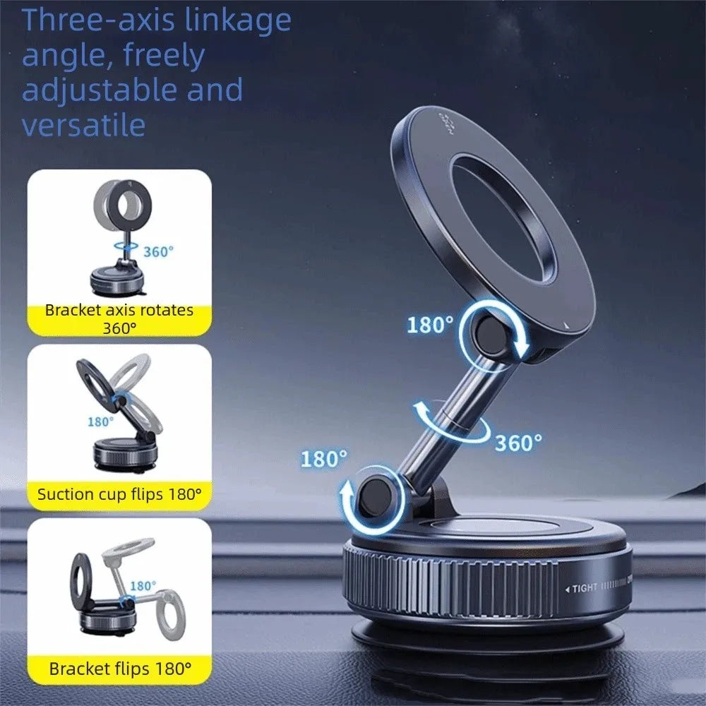 Foldable Design Magnetic Phone Mount Strong Magnetic Adsorption 360° Rotatable Vacuum Suction Mount Adjustable Design Zpaxo