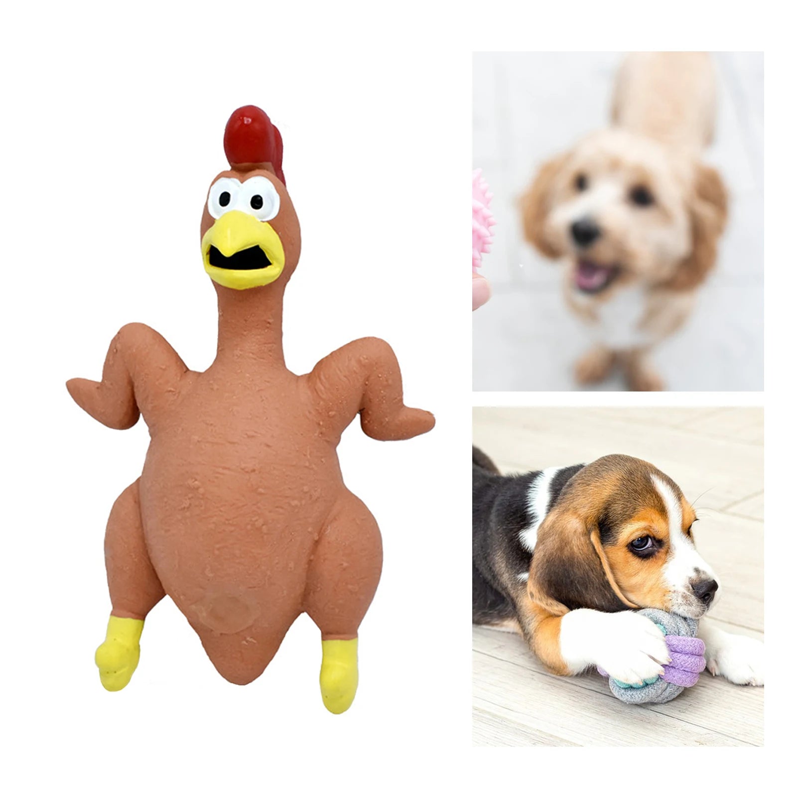 Rubber Chicken Beach Games Outdoor Games Novelty Rubber 12x21cm Backyard Games Sturdy Bite Resistant Cute Squeeze Chicken Zpaxo