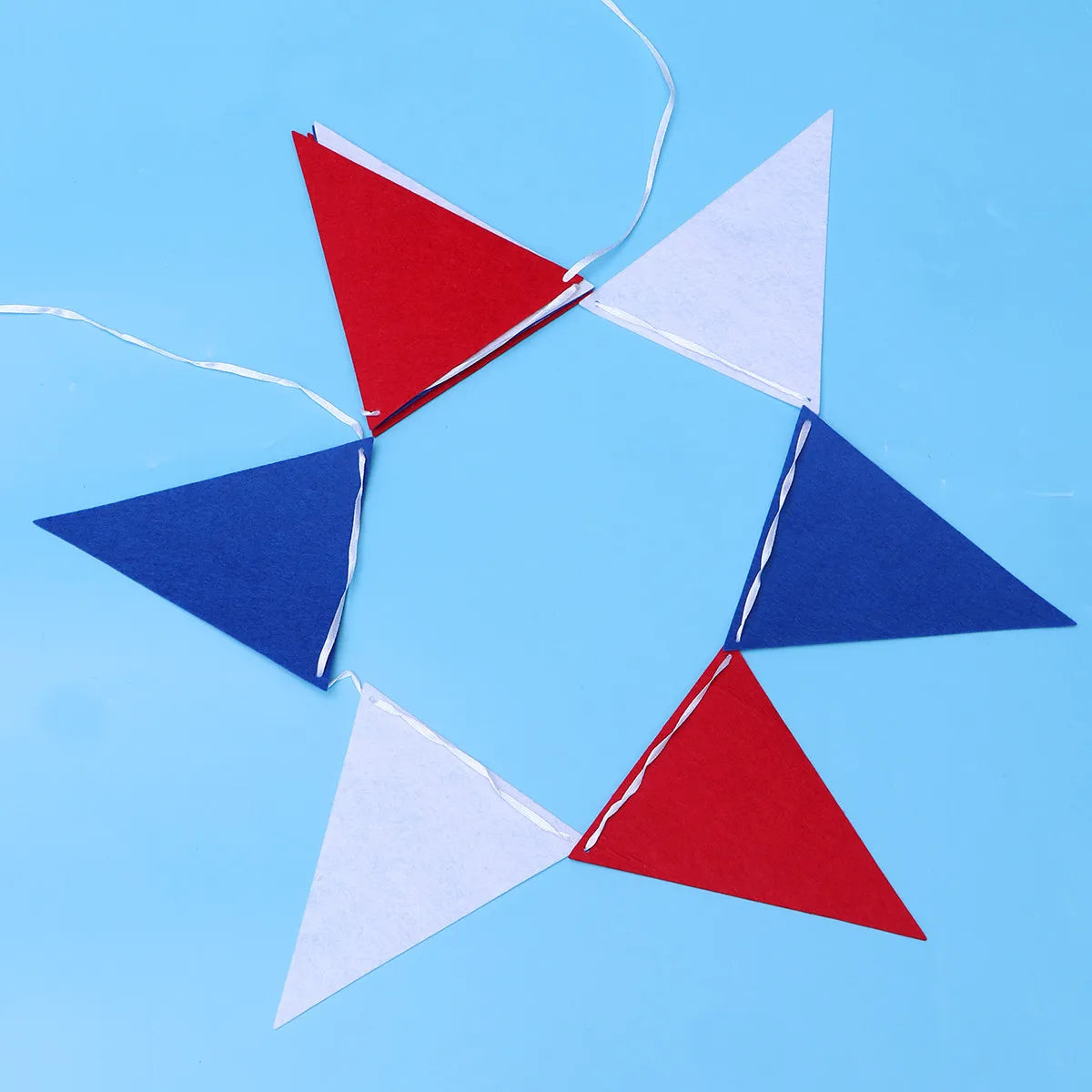 2 5m Patriotic Felt Bunting Banner Red White Blue Design Fourth July