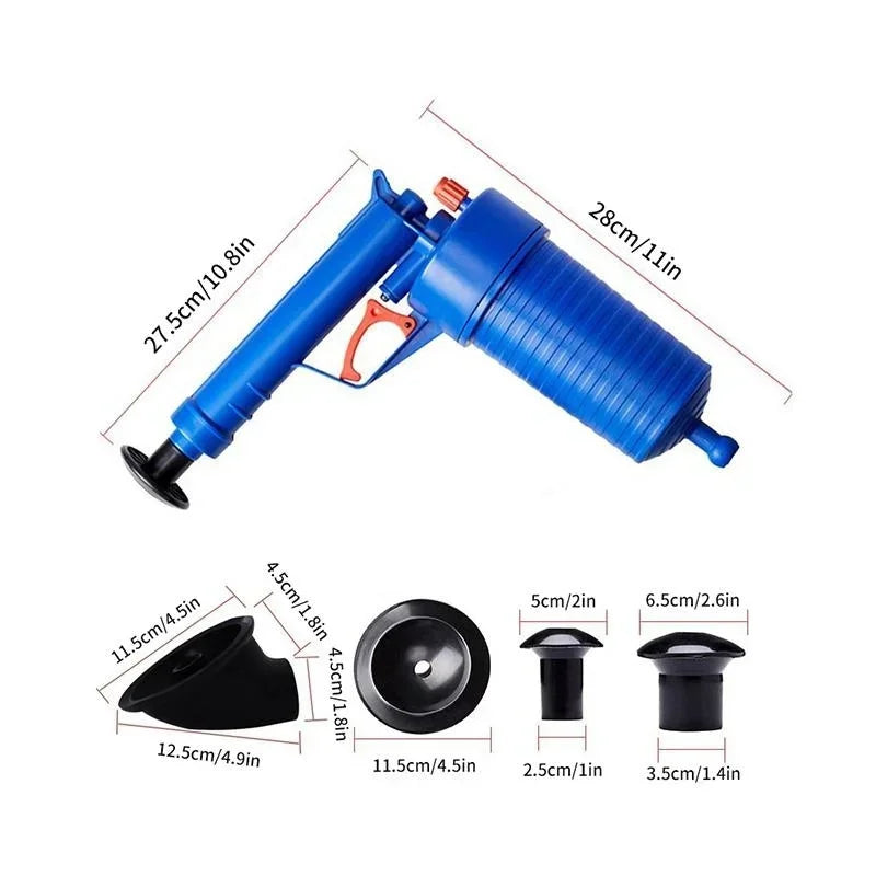 Air Pump Pressure Unblocker Pipe Plunger Drain Cleaner Sewer Sinks Basin Pipeline Clogged Remover Kitchen Toilet Cleaning Tools Zpaxo 1 set