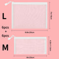 Mesh Zipper Pouch Bags 6 & 12 Pack – Travel Organizer Set